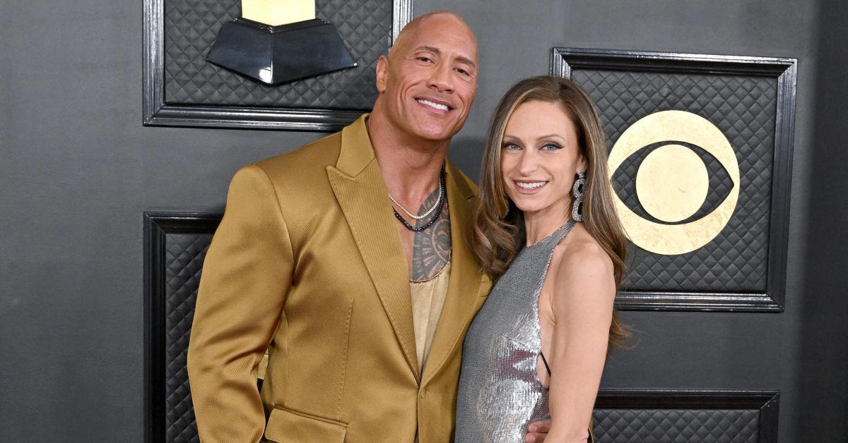 Dwayne Johnson and Lauren Hashian at the Grammy Awards