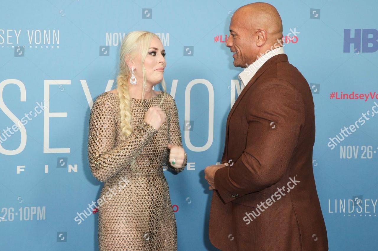 Lindsey Vonn Dwayne Johnson Foto stock editorial - Imagem stock | Shutterstock