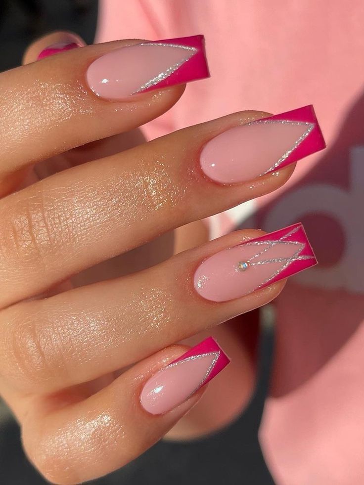 Nails Charмs 3D Style Custoм WearaƄle Nail Art Personalized - Etsy | Pink tip nails, Pink acrylic nails, Acrylic nails coffin pink