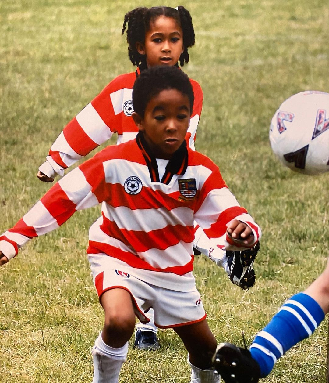 Reece and Lauren enjoy a kickabout together