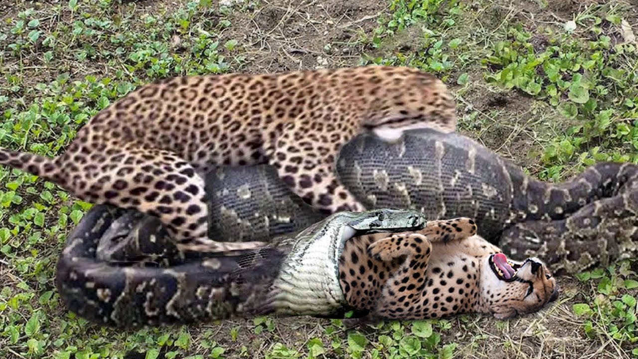 Python Too Aggressive, Leopard Cub Can't Escape of Giant Anaconda, Python vs Lion, Crocodile, Serval - YouTube